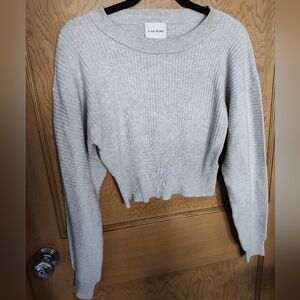 Pink Rose Women's Gray Cropped Sweater